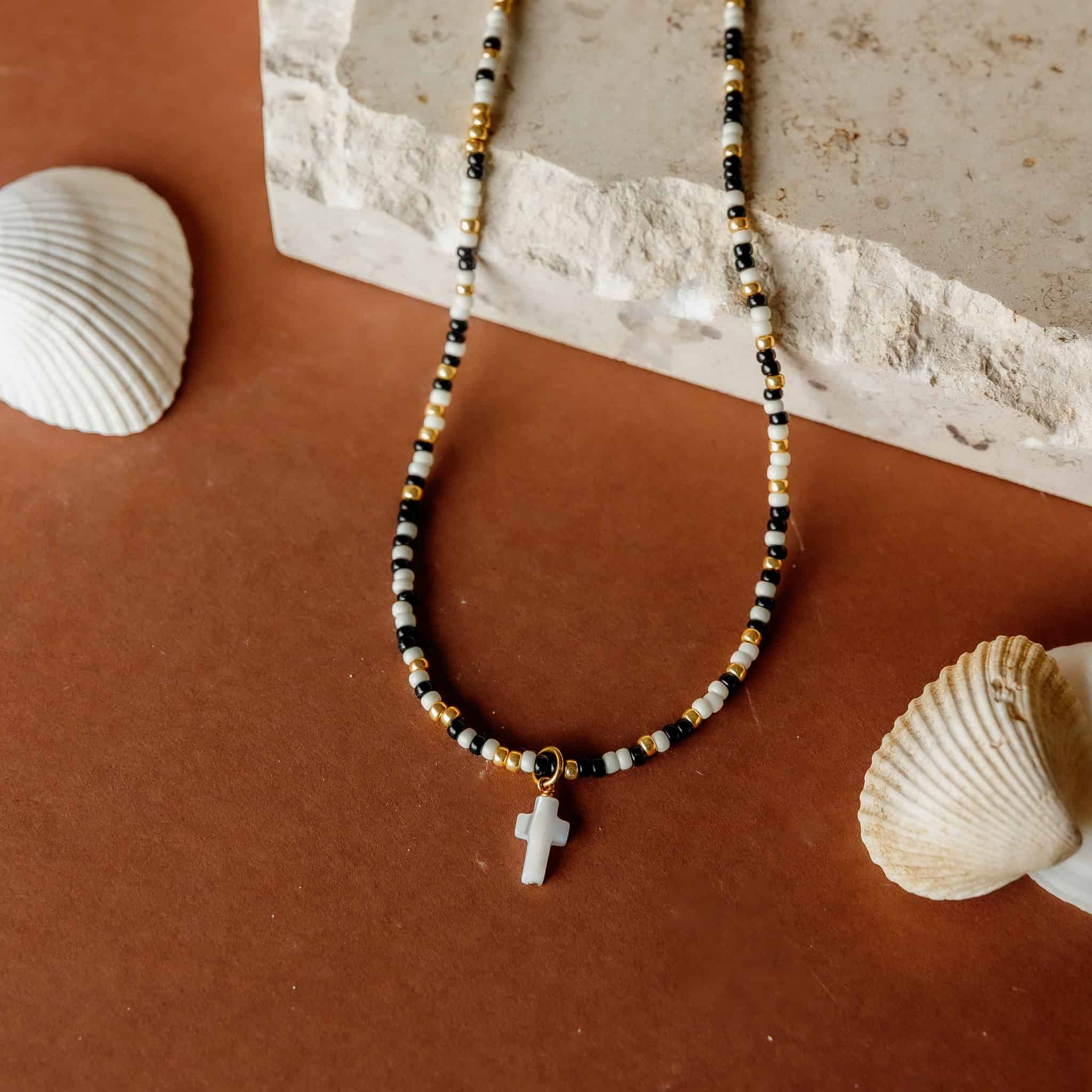 Pearl Cross Necklace Charm