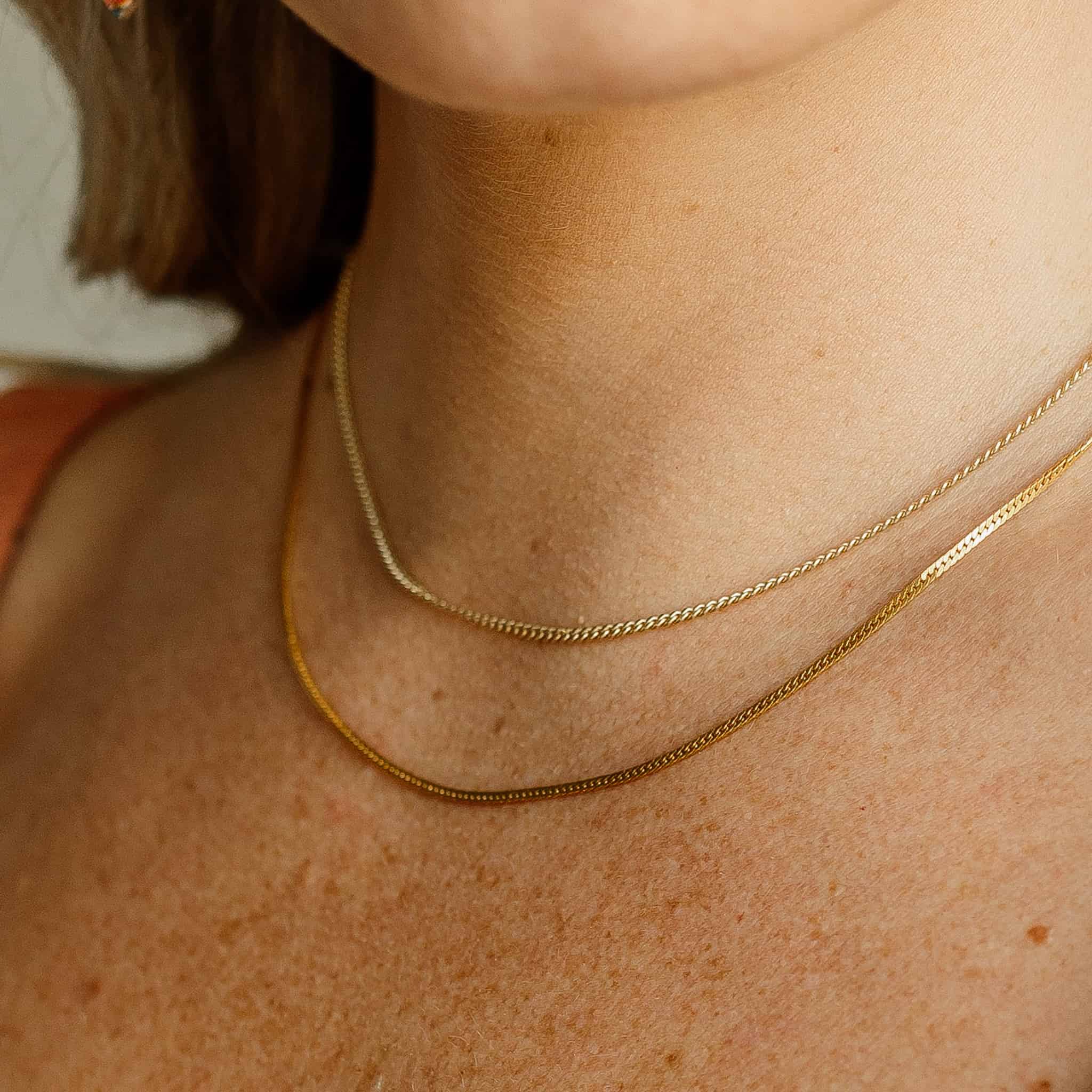 14k gold filled minimalist curb chain necklace – Sela Designs