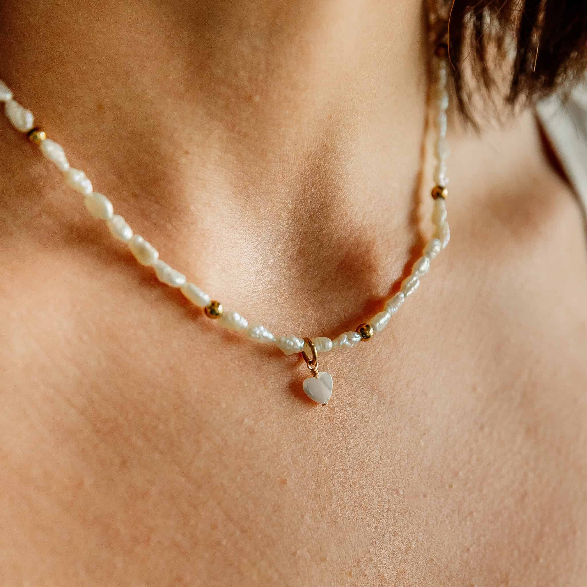 Pearl Heart Necklace Charm