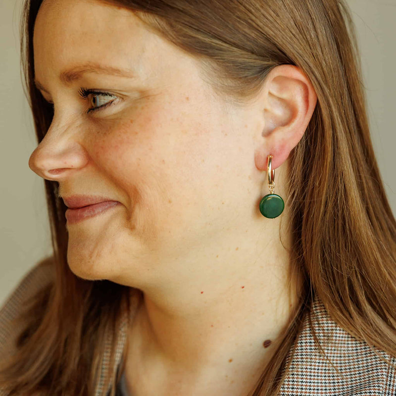 Green Tagua Hoop Charms