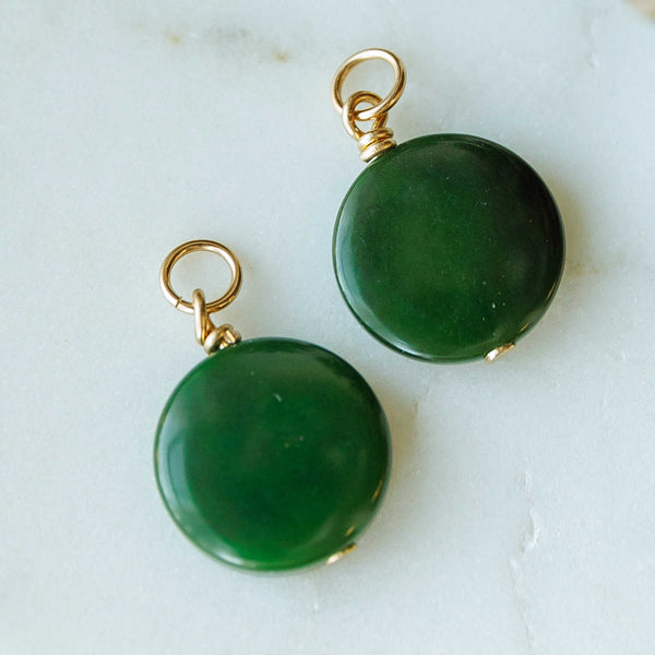 Green Tagua Hoop Charms