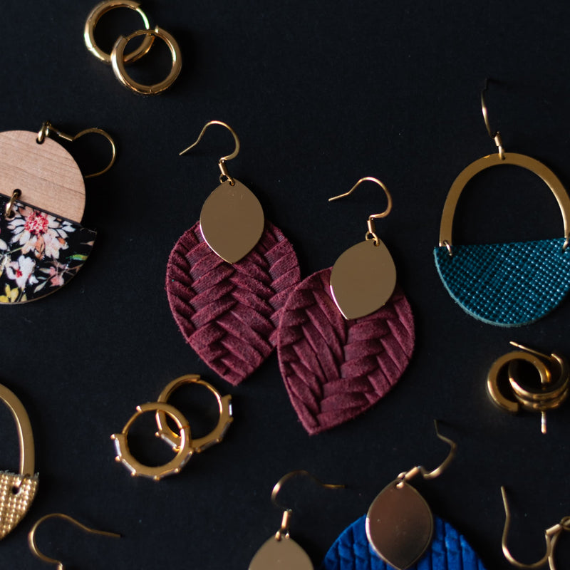 Wine Cora Earrings