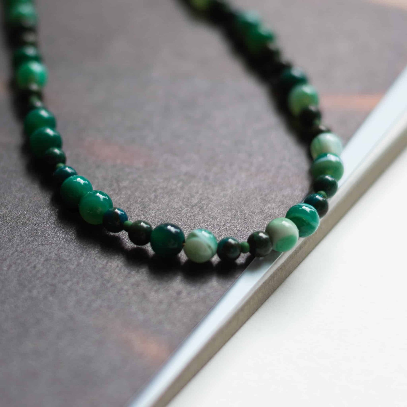 Green Beaded Necklace with Bull Pendant and Earrings - Green Dark Green Nephrite Jade Ox Bull Cow Chinese Zodiac Carved  main image 3