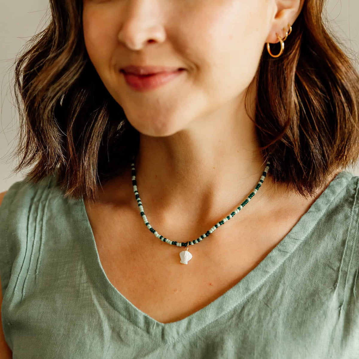 Pearl Seashell Necklace Charm