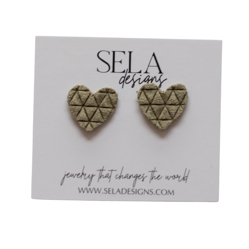 Heart Leather Studs