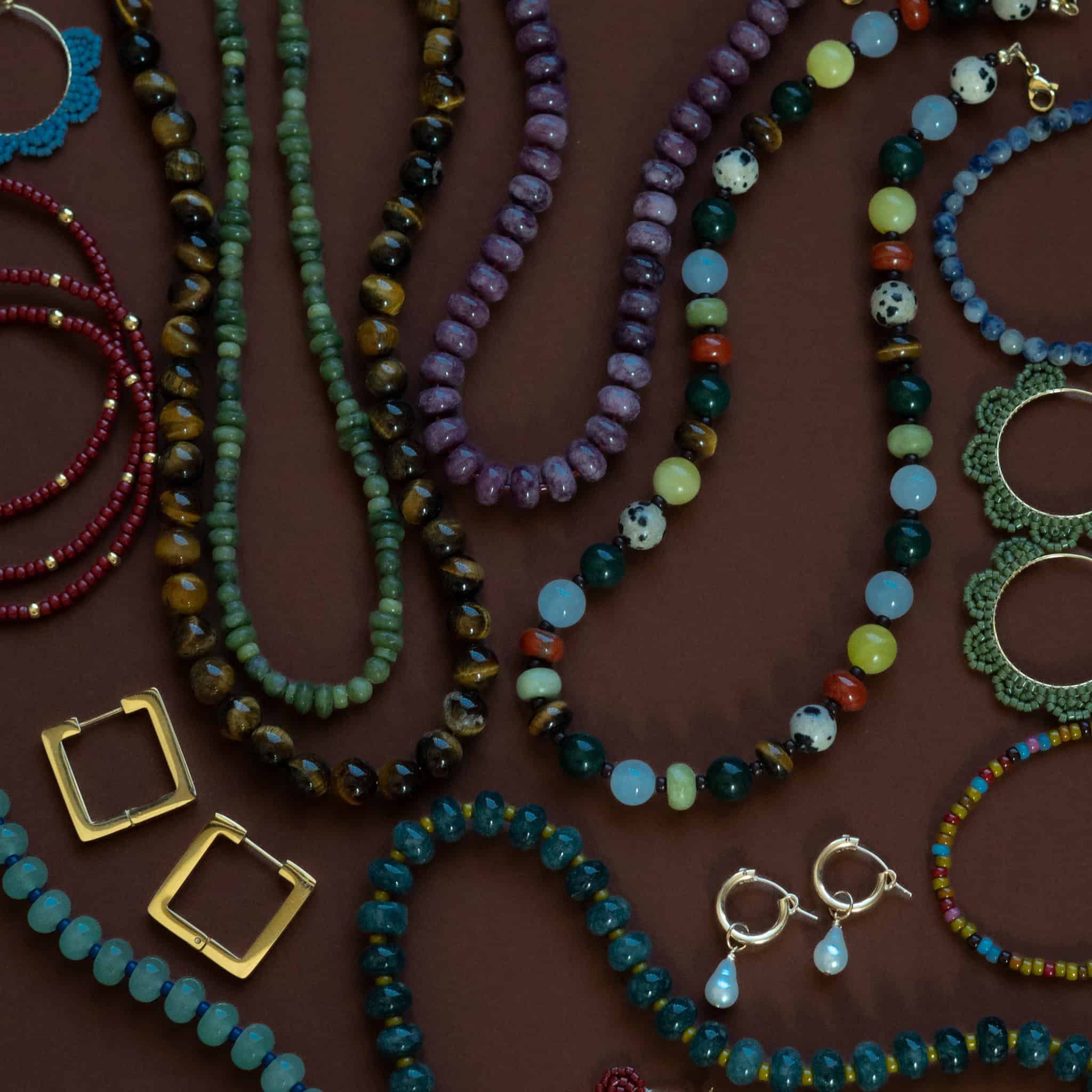 Plum Margot Beaded Necklace