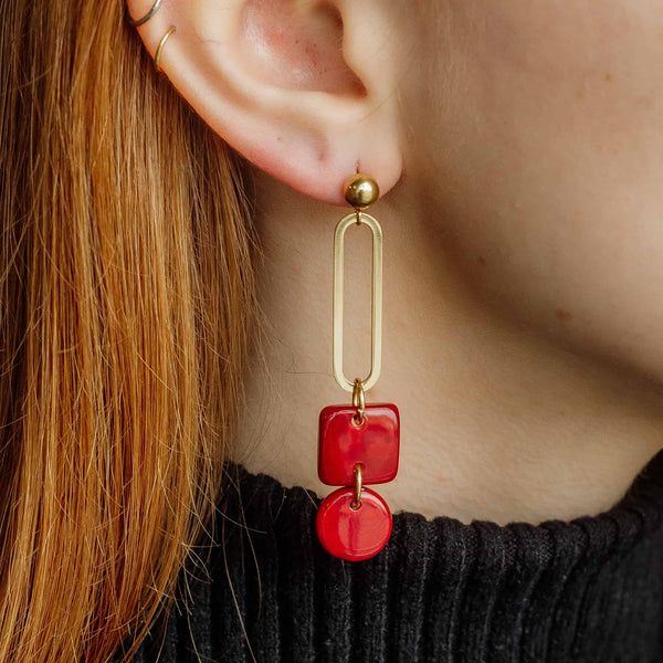 Red Frida Earrings