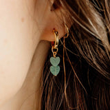 Seafoam Double Heart Hoop Charms