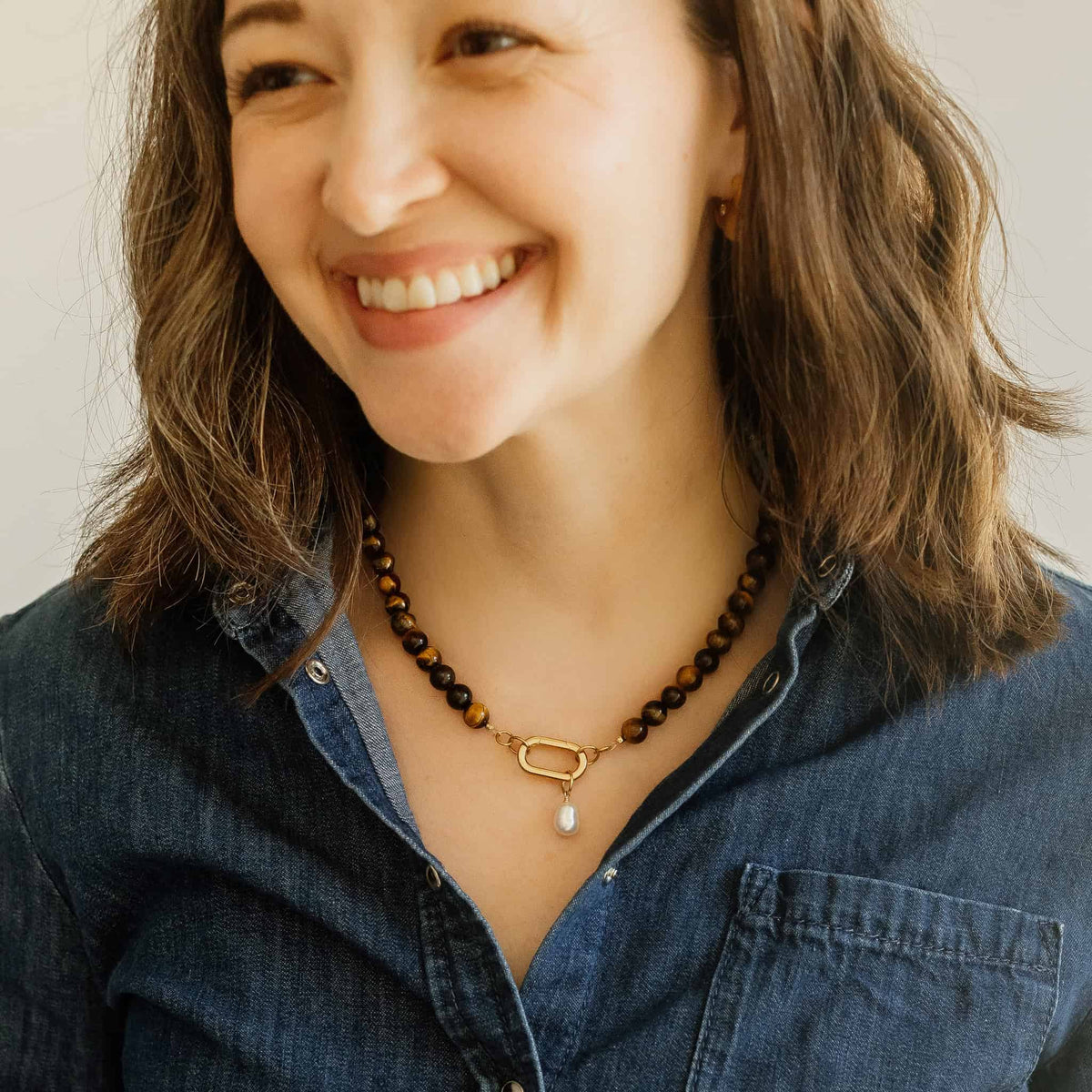 Tiger's Eye Charm Necklace