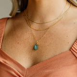 Turquoise Link Charm Necklace