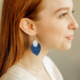 Leaf shaped statement earrings