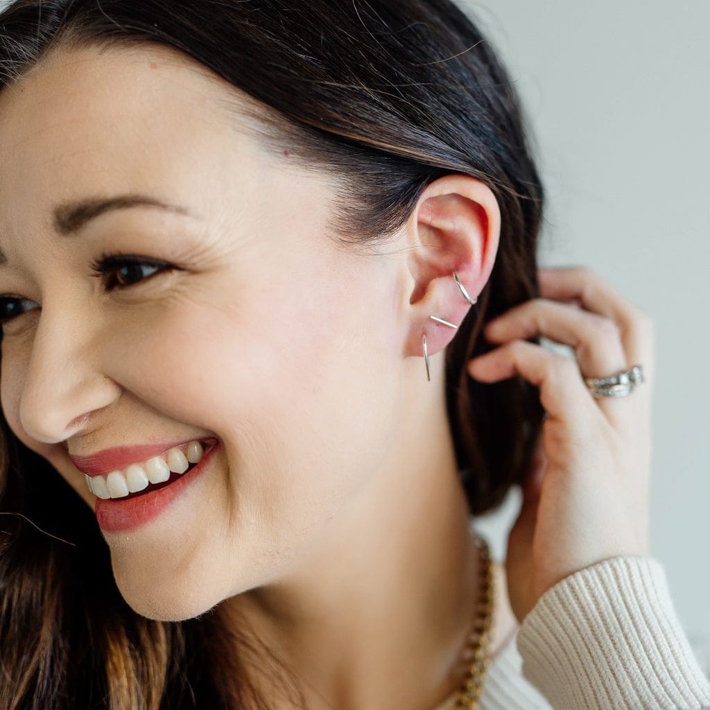 Thin Arch Threading Earrings Sela Designs