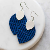 Cobalt blue leather earrings