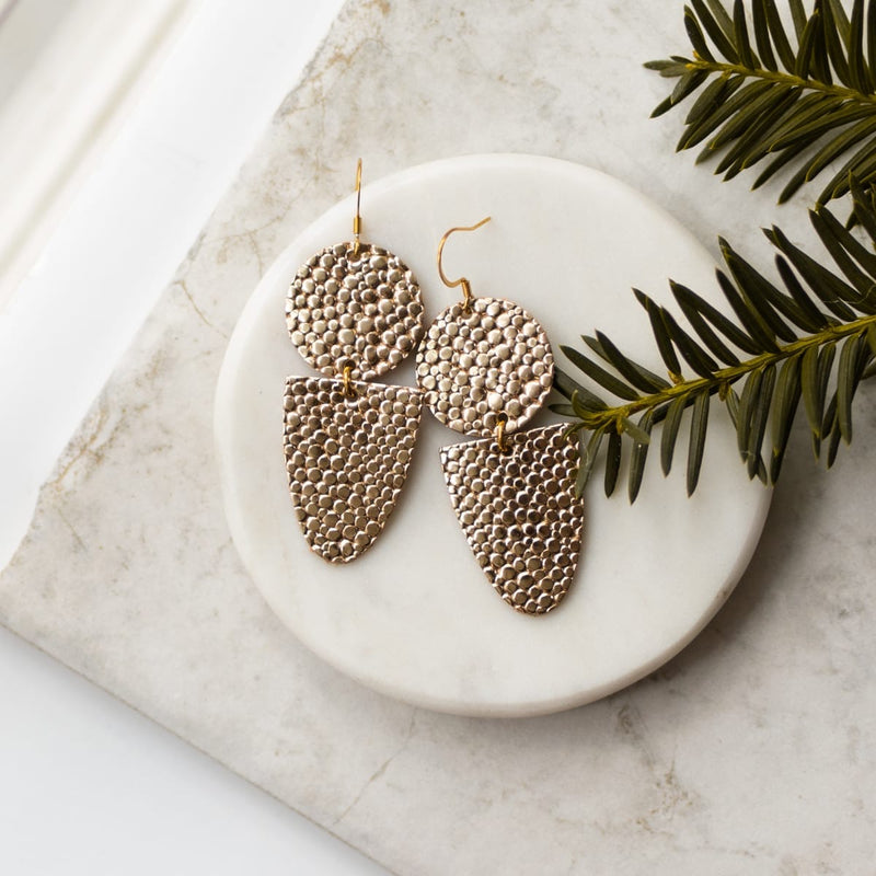 Hammered Gold Drew Earrings