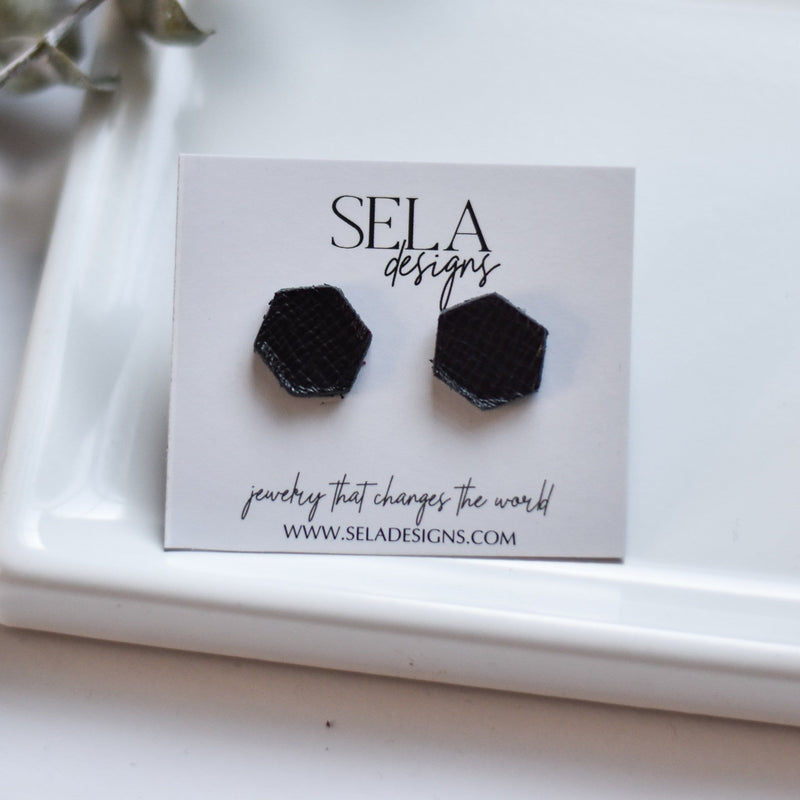 Hexy Leather Studs
