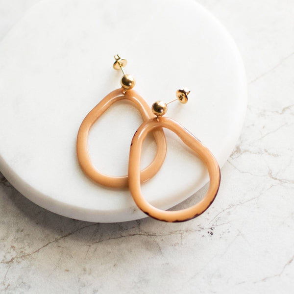 Lipgloss Tagua Hoop Earrings