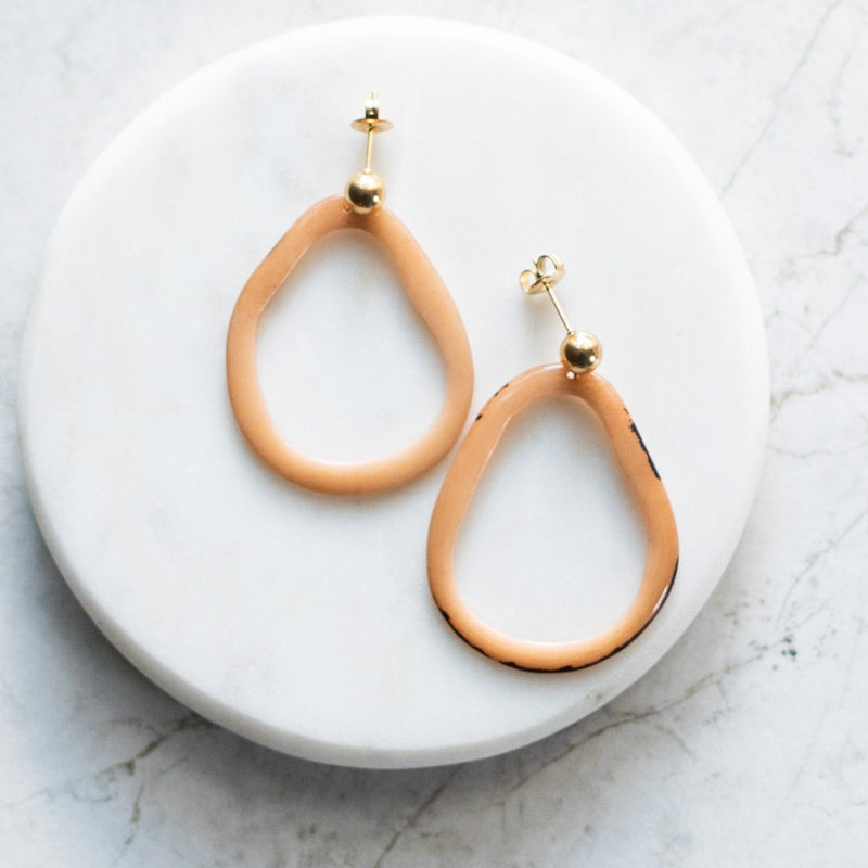 Lipgloss Tagua Hoop Earrings