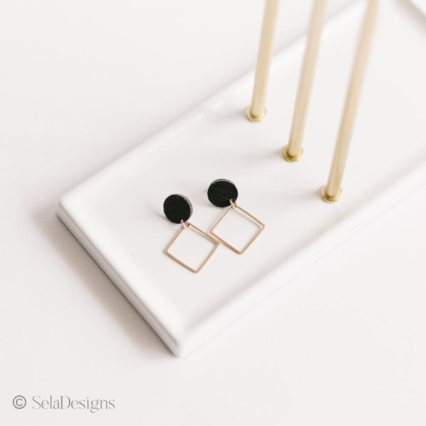 Matte Black Lara Earrings