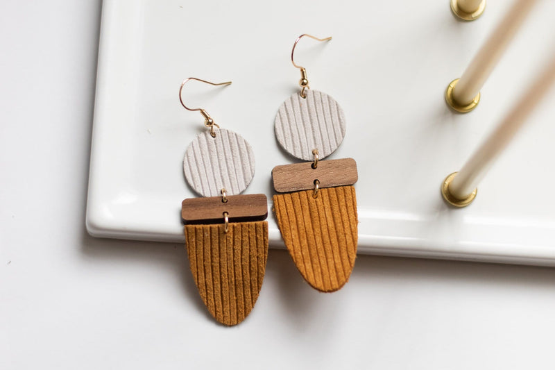 fall neutrals statement earrings handmade sela designs