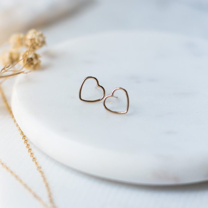 Open Heart Post Earrings