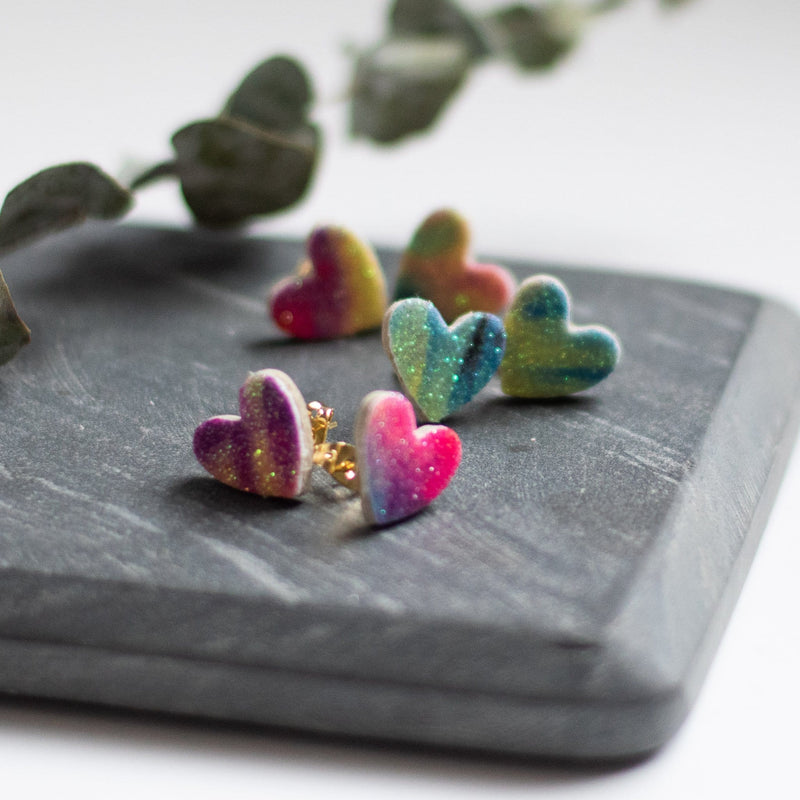 Heart Leather Studs